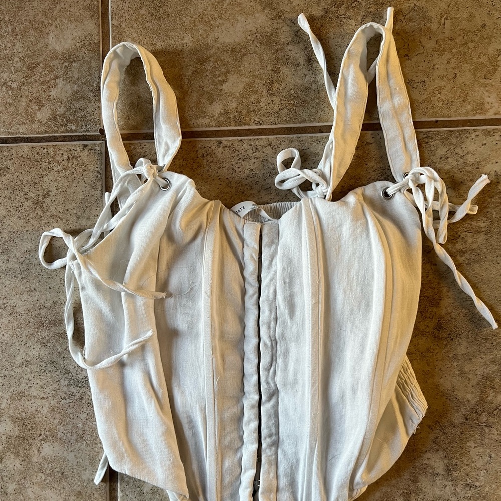 Altar'd State White Corset crop top